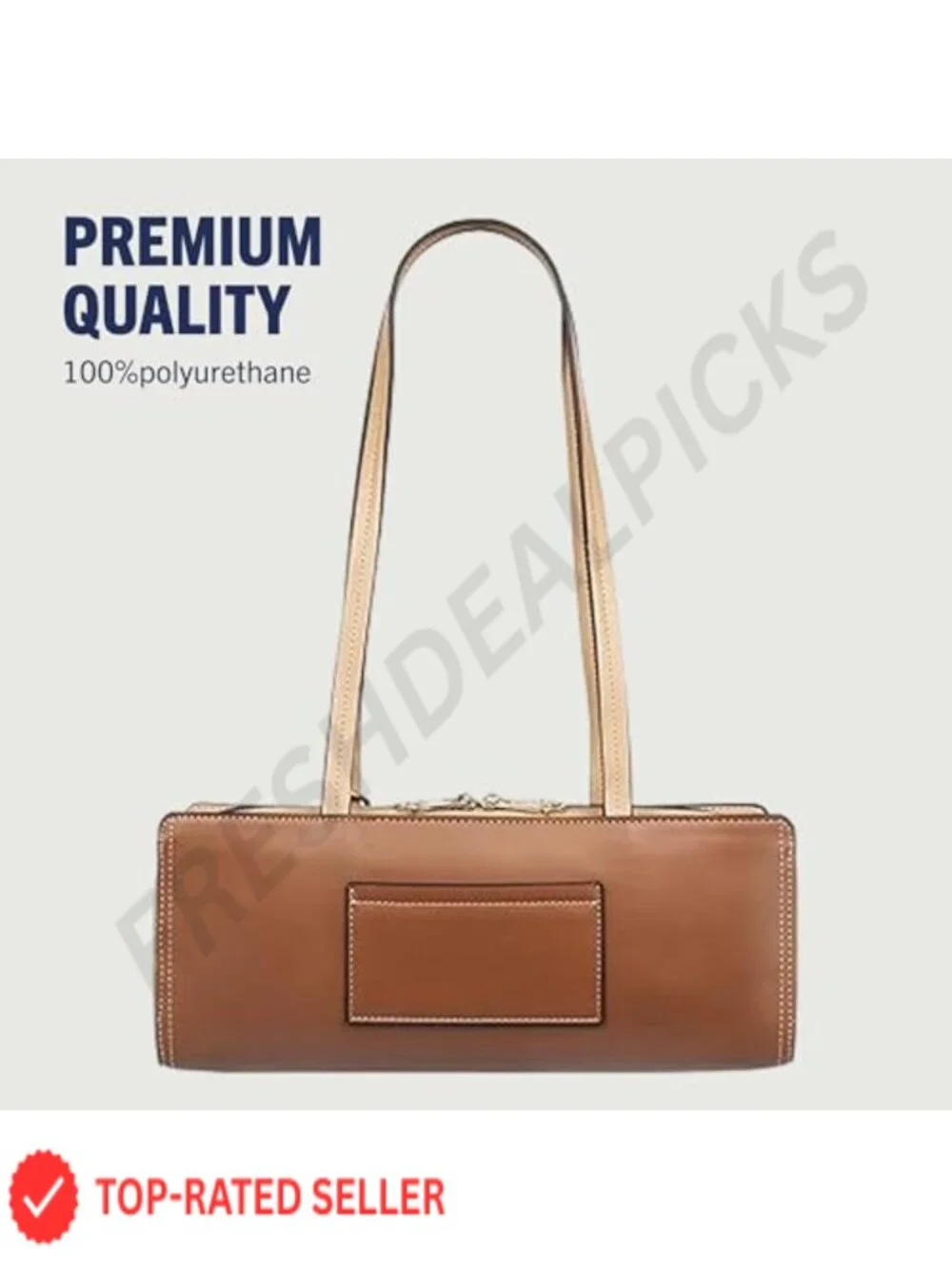 Structured Satchel Bag with Gold-Tone Hardware and Removable Charm
